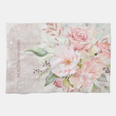 Elegante Rosa und Peony Floral Bouquet Geschirrtuch (Horizontal)