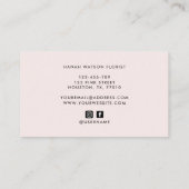 Elegante Rosa und Peony Floral Bouquet Visitenkarte (Rückseite)