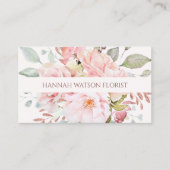 Elegante Rosa und Peony Floral Bouquet Visitenkarte (Vorderseite)