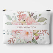 Elegante Rosa und Peony Floral Bouquet Zubehörtasche (Vorderseite)