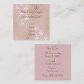 Elegante Rosa und Rose Gold Square Business Card Quadratische Visitenkarte (Vorne/Hinten)