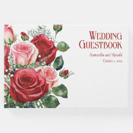 Elegante Rosa- und Rosenhochzeiten Gästebuch