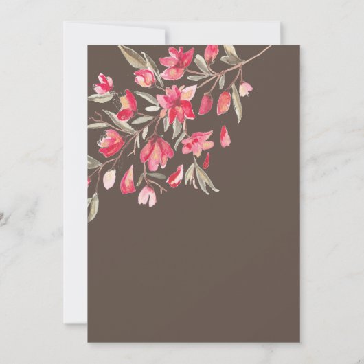 Elegante rosa und rote Blume in Blütendusche Einladung (Rückseite)