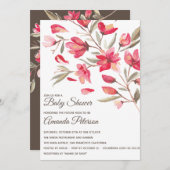 Elegante rosa und rote Blume in Blütendusche Einladung (Vorne/Hinten)