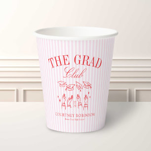 Elegante rosa und rote Graduierten-Club-Abschlussf Pappbecher