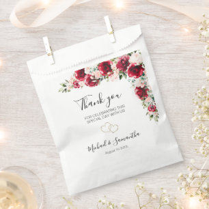 Elegante rosa und rote Rosen Hochzeit Geschenktütchen