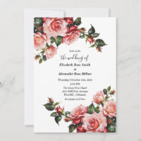 Elegante Rosa und rote Rosen Hochzeit mit Blumenbe