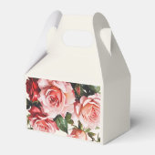 Elegante Rosa und rote Rosen Hochzeit mit Blumenbe Geschenkschachtel (Rückseite)