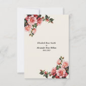 Elegante Rosa und rote Rosen Hochzeit mit Blumenbe RSVP Karte (Rückseite)