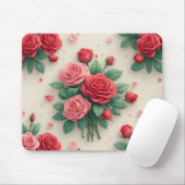 Elegante rosa und rote Rosensträuße Mousepad (Mit Mouse)