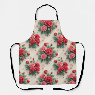 Elegante rosa und rote Rosensträuße Schürze