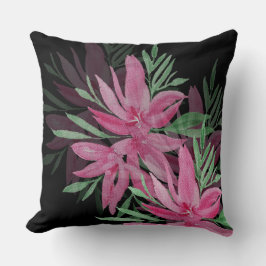 Elegante, rosa und schwarz-braune Wasserfarbe Kissen