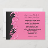 Elegante Rosa und Schwarz Florid Einladung zur Hoc (Vorderseite)