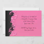 Elegante Rosa und Schwarz Florid Einladung zur Hoc (Rückseite)