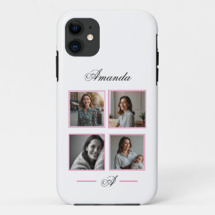 Elegante Rosa- und Schwarz-Monogramm-Mama Case-Mate iPhone Hülle