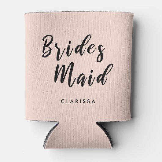 Elegante, rosa und schwarze Brautjungfrau Dosenkühler (Vorderseite)