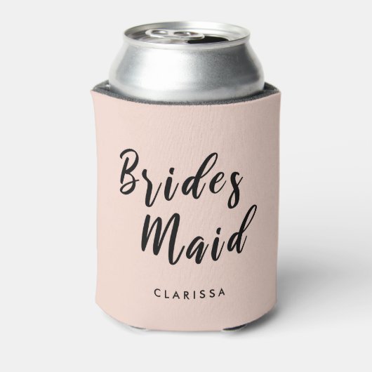 Elegante, rosa und schwarze Brautjungfrau Dosenkühler (Kanne Rückseite)