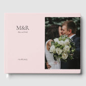 Elegante rosa und schwarze Hochzeit Gästebuch (Vorderseite)