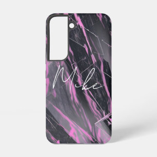 Elegante rosa und schwarze Marmor Samsung Galaxy H Hülle