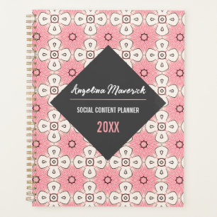 Elegante rosa und schwarze Muster soziale Inhalte Planer