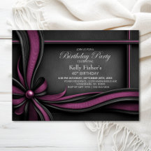Elegante rosa und schwarze Schleife 40. Geburtstag