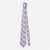Elegante rosa und violette Blumenmuster Krawatte (Vorderseite)