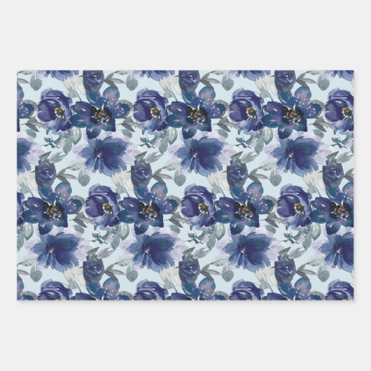 Elegante, rosa und wasserfarbene Rose Geschenkpapier Set (Vorderseite 2)