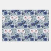 Elegante, rosa und wasserfarbene Rose Geschenkpapier Set (Vorderseite)