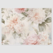 Elegante Rosa und Weiß, florale Hochzeitsfeier Seidenpapier (Vorderseite)