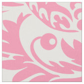 Elegante Rosa- und Weißblütendamasken Stoff (Nahaufnahme)