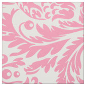 Elegante Rosa- und Weißblütendamasken Stoff (Muster)
