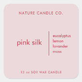 Elegante rosa und weiße, benutzerdefinierte Kerze Quadratischer Aufkleber (Vorderseite)