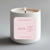 Elegante rosa und weiße, benutzerdefinierte Kerze Quadratischer Aufkleber