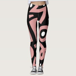 Elegante rosa und weiße Boho-Formen Leggings