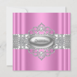 Elegante rosa und weiße Quinceanera-Einladungen Einladung