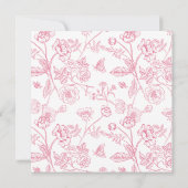 Elegante rosa Viktorianische Blütendusche Einladung (Rückseite)