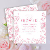 Elegante rosa Viktorianische Blütendusche Einladung