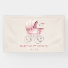 Elegante, rosa Vintage Baby Carriage Baby Shower