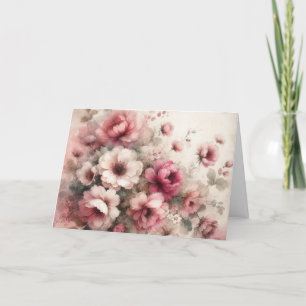 Elegante rosa Vintage Inspirierte Note Card Feiertagskarte