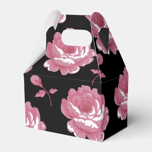 Elegante, rosa Vintage Rose Hochzeit Geschenkschachtel (Rückseite)