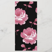 Elegante, rosa Vintage Rose Hochzeit Menükarte (Rückseite)