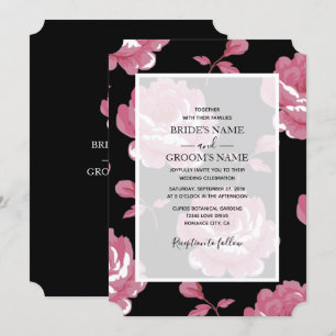 Elegante, rosa Vintage Rose Hochzeiten Einladungen