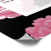 Elegante, rosa Vintage Rose Hochzeitsstift Poster (Ecke)