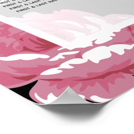 Elegante, rosa Vintage Rose Hochzeitsstift Poster (Ecke)