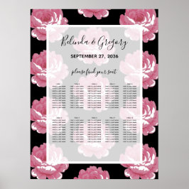 Elegante, rosa Vintage Rose Hochzeitsstift Poster