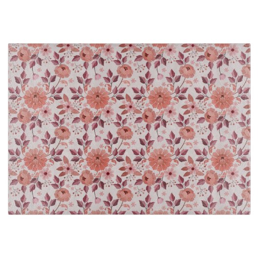 Elegante rosa Vintage-Rosenblumen Schneidebrett (Vorderseite)
