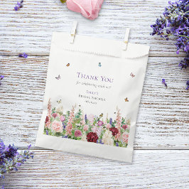 Elegante rosa violette Blumen und Schmetterlinge Geschenktütchen