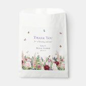 Elegante rosa violette Blumen und Schmetterlinge Geschenktütchen (Vorderseite)