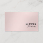 Elegante Rosa Visitenkarte (Vorderseite)