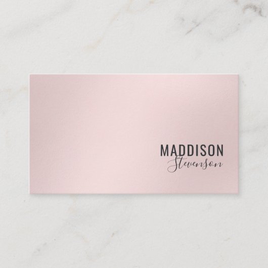 Elegante Rosa Visitenkarte (Vorderseite)